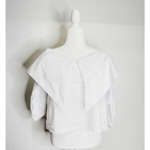 Style Keepers Luxe Off Shoulder White 100% Cotton Half Sleeve Size Medium‎
